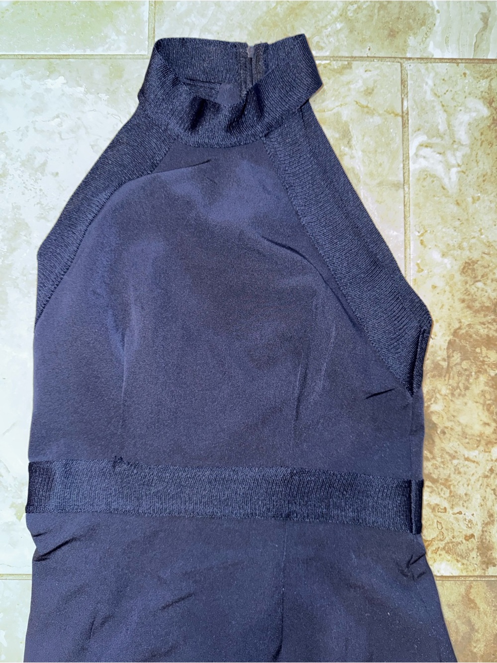H&M Black Sleeveless Mini Dress with Mock Neck
